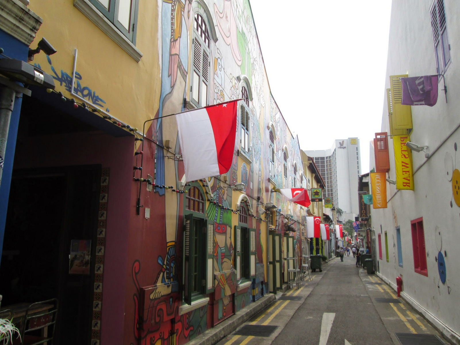Rue colorée à Singapour